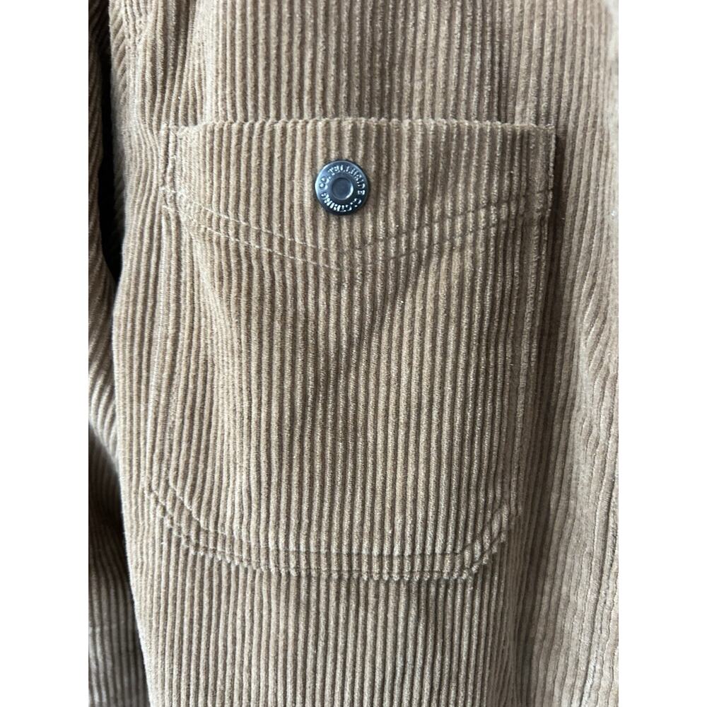 TELLURIDE CAMEL BROWN CORDUROY SHERPA LINED SNAP BUTTON UP JACKET MENS SIZE M - Picture 4 of 9